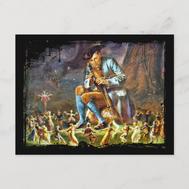 Cartão Postal Piper Playing for Faeries (Frente)