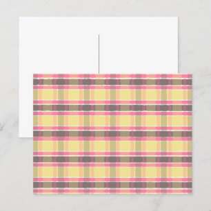 Cartão Postal Pipoca Amarelo Bubblegum Rosa Marrom Café Xadrez