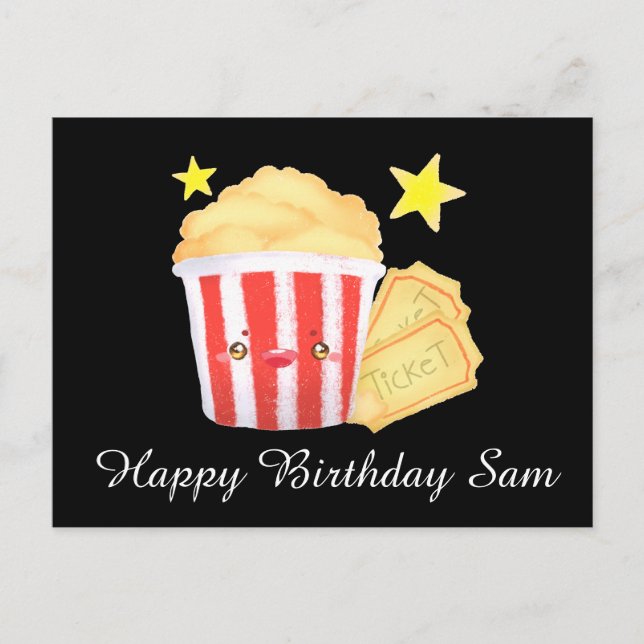 Cartão Postal Pipoca E Bilhetes Noturnos De Filme (Frente)