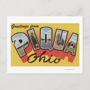 Cartão Postal Piqua, OhioLarge - Letra ScenesPiqua, OH