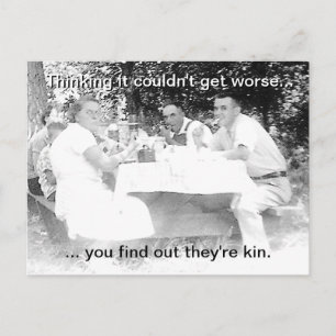 Cartão Postal Piquenique Familiar Antigo