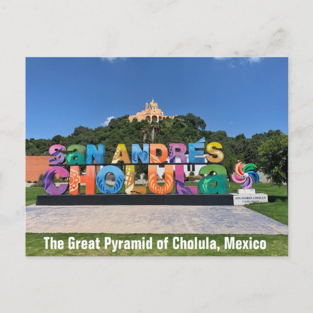 Cartão Postal Pirâmide Cholula, Cartão-postal do México (Frente)