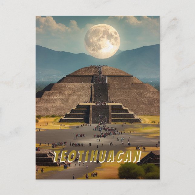 Cartão Postal Pirâmide da Lua, Teotihuacan, Viagem do México (Frente)
