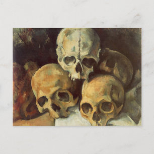 Cartão Postal Pirâmide de Caveiras Vintage Halloween