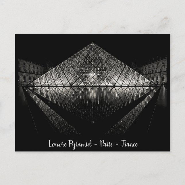 Cartão Postal Pirâmide do Louvre, Paris, França (Frente)