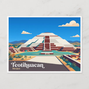 Cartão Postal Pirâmide do Sol Teotihuacan México