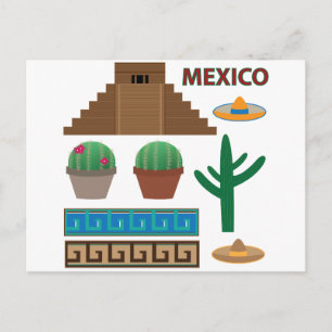 Cartão Postal pirâmide mexicana
