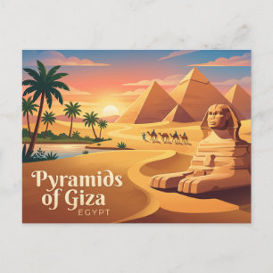 Cartão Postal Pirâmides de Gizé e Grande Esfinge Egito