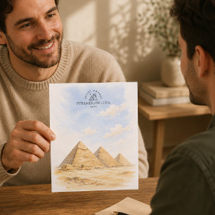 Cartão Postal Pirâmides de Gizé Egito   Arquitetura Paisagem