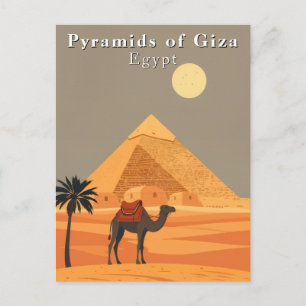 Cartão Postal Pirâmides de Gizé, Egito Viagem Vintage