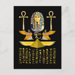 Cartão Postal Pirâmides Egípcias Rei Tut Pharaoh Tutankhamun