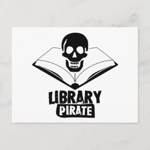 Cartão Postal Pirata de Biblioteca