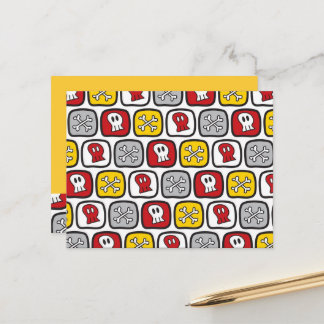 Cartão Postal Pirata de desenho animado / caveira de esqueleto e
