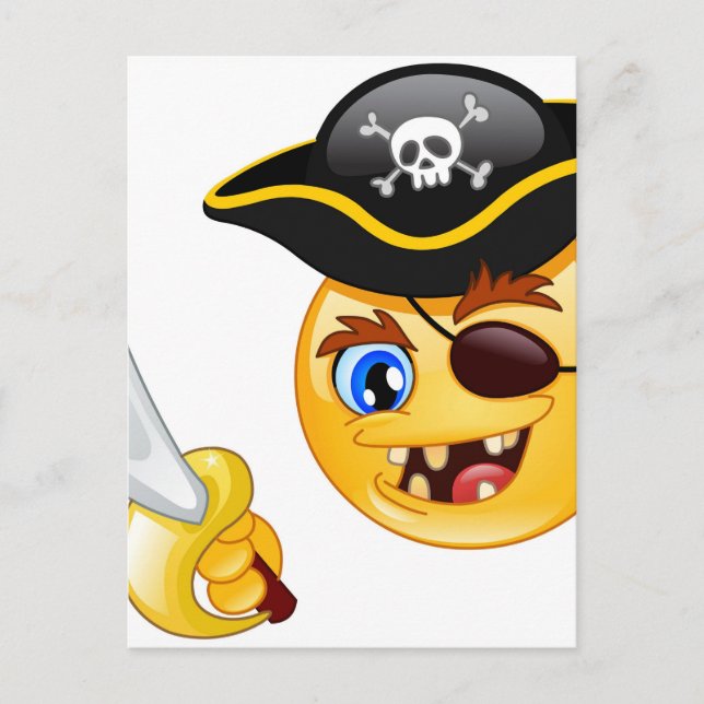 Cartão Postal pirata emoji (Frente)