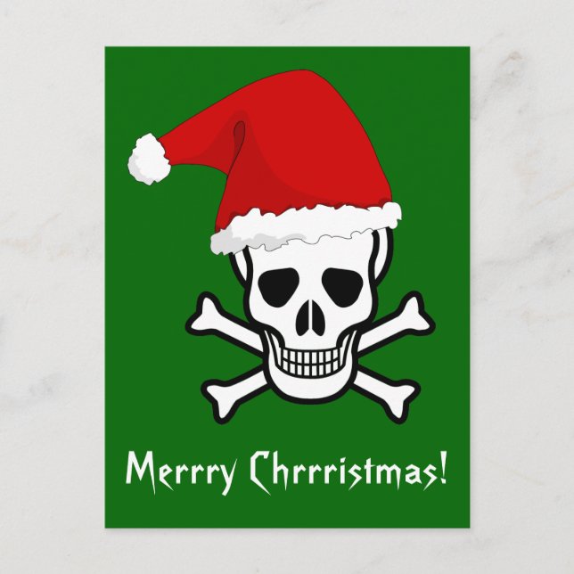 Cartão Postal Pirata Engraçado Feliz Natal Saudação Arrrgh Compa (Frente)