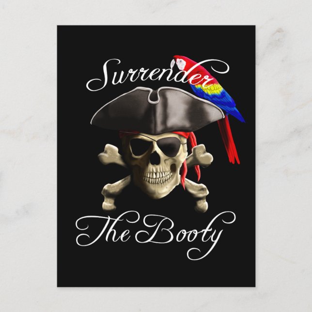Cartão Postal Pirata Engraçado Rende A Bootada (Frente)