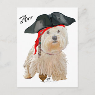 Cartão Postal Pirata Westie