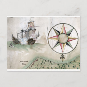 Cartão Postal Piratas engajam Marinho real da costa da Bahamas