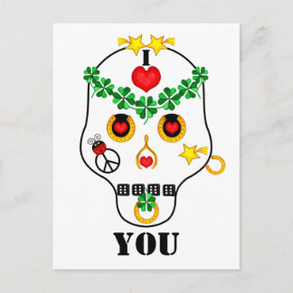 Cartão Postal Piratas! Eu adoro... crânio para personalizar
