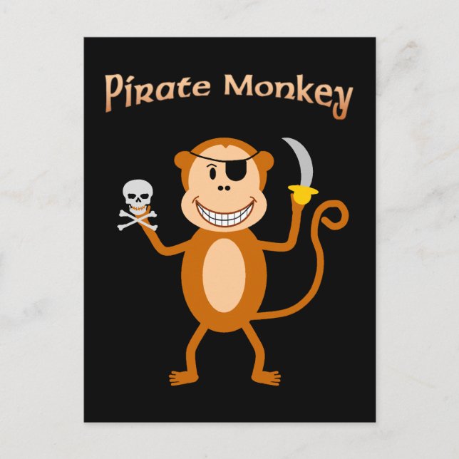 Cartão Postal Pirate Monkey Postcard (Frente)