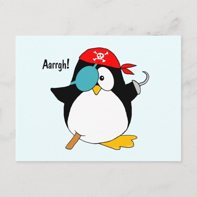 Cartão Postal Pirate Penguin (Frente)