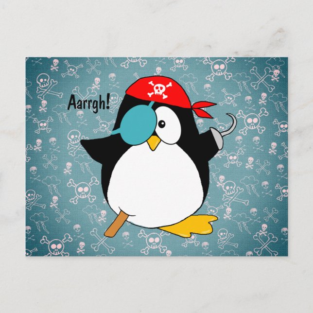 Cartão Postal Pirate Penguin (Frente)