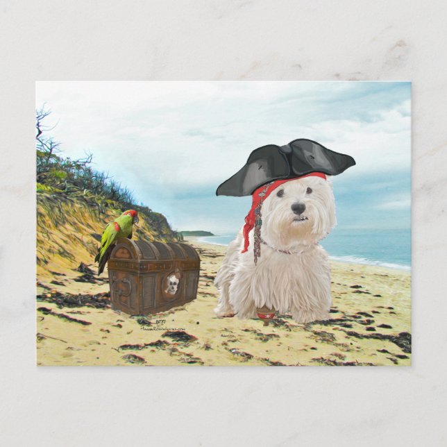Cartão Postal Pirate Westie (Frente)