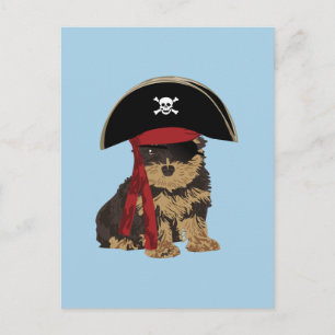 Cartão Postal Pirate Yorkshire Terrier, para adultos de cães