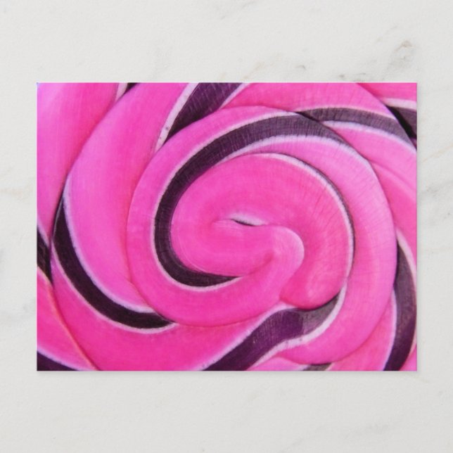 Cartão Postal Pirulito Redemoinho Rosa (Frente)