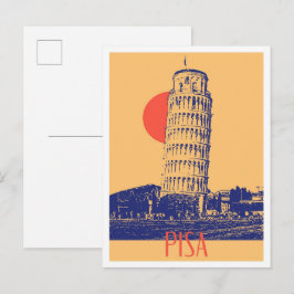 Cartão Postal Pisa Itália Arte vintage Viagem