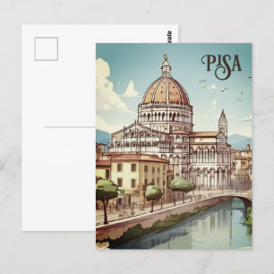 Cartão Postal Pisa Itália europa viagem