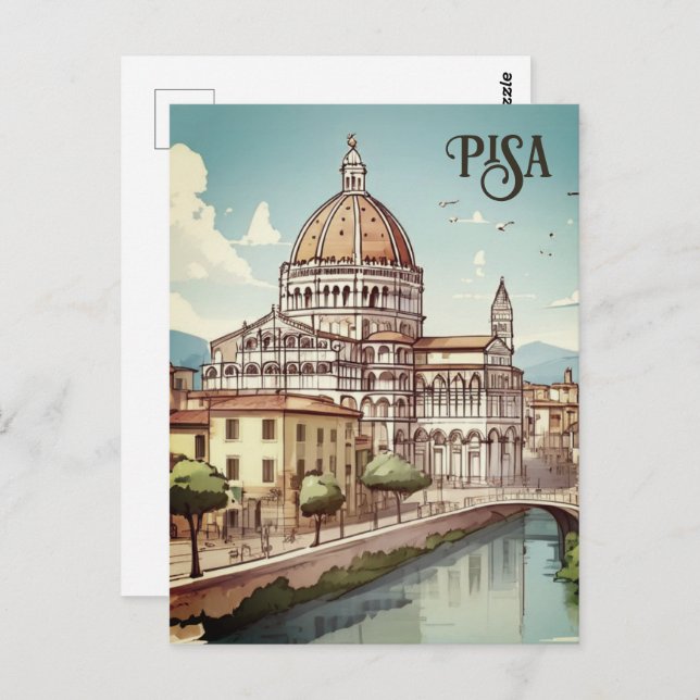 Cartão Postal Pisa Itália europa viagem (Frente/Verso)