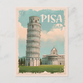 Cartão Postal Pisa Itália - Torre Inclinada, Piazza dei Miracoli