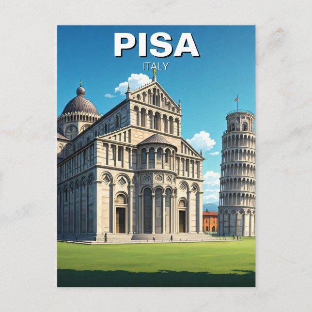 Cartão Postal Pisa Itália Viagem Piazza dei Miracoli (Frente)