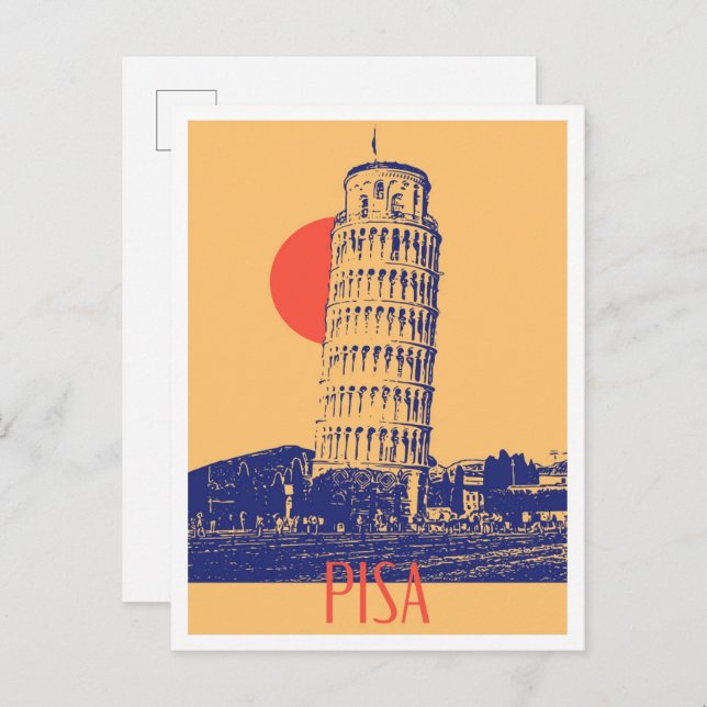 Cartão Postal Pisa Italy Art vintage Travel (Frente/Verso)