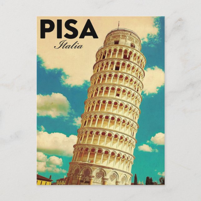 Cartão Postal Pisa Leaning Tower Italia (Frente)