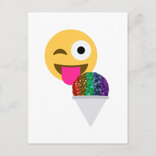 Cartão Postal piscar os olhos emoji brilhante