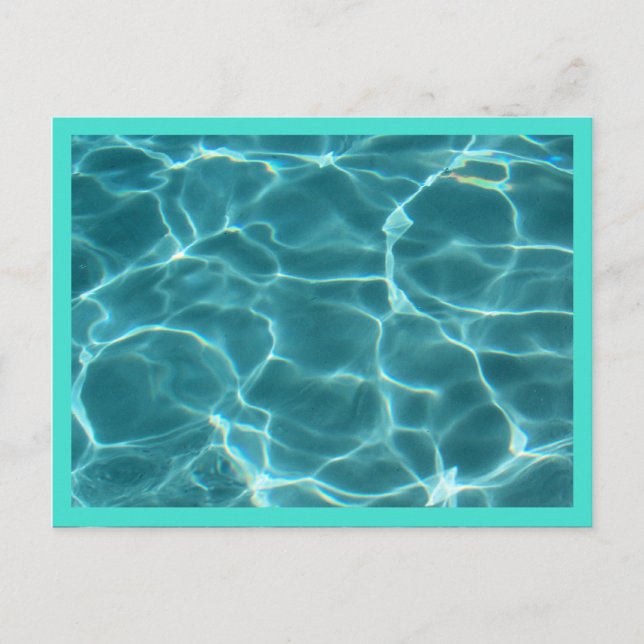 Cartão Postal Piscina com borda turquesa (Frente)