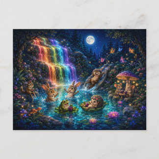 Cartão Postal Piscina de Cachoeira Arco-Íris de Moonberry Hollow