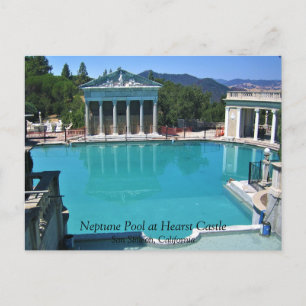 Cartão Postal Piscina de Netuno no Castelo de Hearst, San Simeon