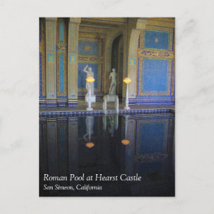 Cartão Postal Piscina romana no Castelo de Hearst, Califórnia