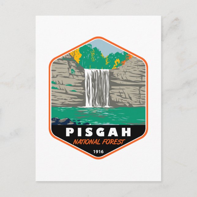 Cartão Postal Pisgah National Forest North Carolina Emblem (Frente)