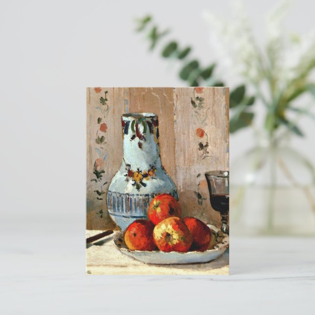 Cartão Postal Pissarro - Ainda é vida com maçãs e jarra (Em pé/Frente)