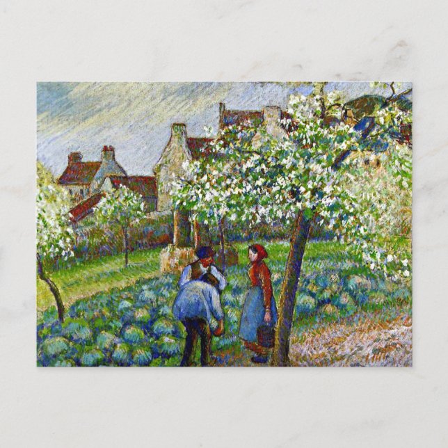 Cartão Postal Pissarro - Árvores de Ameixa Flores (Frente)