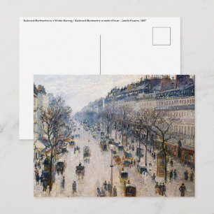 Cartão Postal Pissarro - Boulevard Montmartre, Manhã de Inverno