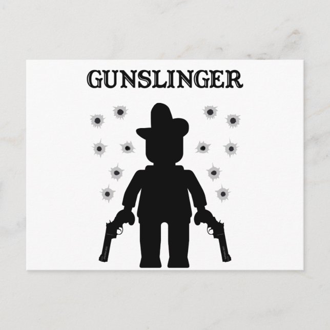 Cartão Postal Pistoleiro Cowboy Minifig (Frente)