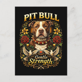 Cartão Postal Pit Bull: Gentle Strength