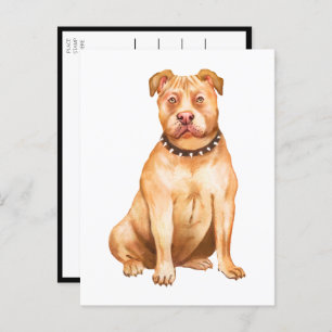Cartão Postal Pit Bull Pittie Puppy Dog Miss You Love Pitbull
