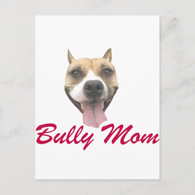 Cartão Postal Pit Bull Smile Bully Mãe (Frente)