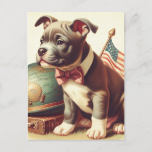 Cartão Postal Pit Bull Terrier Painting